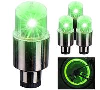 Joygoodta 4Pcs Bike Wheel Lights, Safety Waterproof Bike Tire Lights, High Light Transmission Flash Bicycle Spoke for Men Women Motorcycle Car, Green