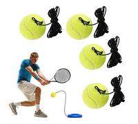 Joygoodta 4Pcs Tennis Training Balls, Yellow Tennis Rebound Ball with String, for Beginner Single Player Practice Training Gear