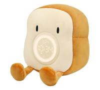 Joygoodta Alarm Clock for Kids Digital Plush Toast-Shaped Alarm Clock with Temperature 1200mAh 4000K 7 Sound Level & 4 Kinds of Rings, Snooze & 2 Set Timer Stepless Dimming Toast Light, Eyes Open