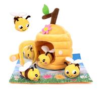 Joygoodta Bee Toys for Baby, Washable Interactive Beehive Plush Toys | Fosters Fine Motor Skills, Safe Washable Plush, Ideal For Toddler Playrooms & Home
