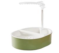 Joygoodta Bird Bath for Cage, 2-in-1 Bird Shower Fountain Indoor Bathtub with Running Water, Automatic Parrot Bathtub for Cockatiel, Conure, Budgie (20cm, White)
