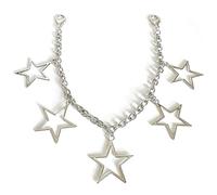 Joygoodta Boot Chains Hollow Stars Shoelace Charm Stylish Y2K Metal Chain with Clasp DIY Accessories for Women Teens Girls Christmas, Silver