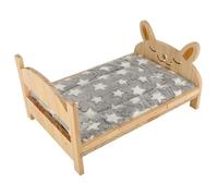 Joygoodta Bunny Bed Wooden Cute Small Animal Bed with Soft Blanket 2 in 1 Removable for Guineapigs, Chinchillas, Rabbits, Kitten, Hedgehogs Hamster