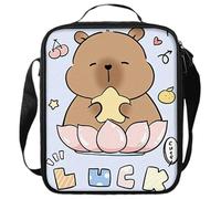 Joygoodta Capybara Lunch Box Cute Insulated Lunch Bag with Adjustable Strap & Handle Portable Reusable Capybara Bag for Work School Travel Blue Stuff