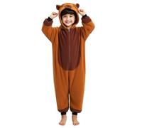 Joygoodta Capybara Onesie Capybara Pajamas Soft Plush Animals Pajamas with Hat Jumpsuit for Sleep for Kids with a Height of 47.2in