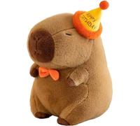 Joygoodta Capybara Plush 7x10 Inch Kawaii Cuddly Capybara Stuffed Animal with Hat & Tie for Kids Adults