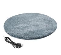 Joygoodta Cat Heating Pad Round 15.7 Inch USB Heated Cat Bed with 82.4° F Constant Temperature Waterproof ＆ Scratch-Resistant Winter Pet Heating Pad for Small Pets Silver Grey Puppy Heat