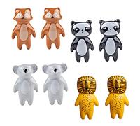 Joygoodta Ceramic Knobs Cartoon Animal Cabinet Pull Handle Decorative Knobs with Screws for Cupboard 8 Pcs Cupboard Handles