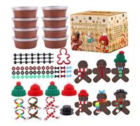 Joygoodta Christmas Craft Kits Gingerbread Man Air Dry Clay Kit DIY Christmas Modeling Clay for Kids Age 3+, Great for Birthday School Winter Party Fun Air Dry for Kids