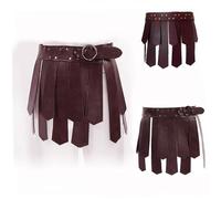 Joygoodta Dance Belt Men Kilt Belt Men's Roman PU Leather Skirt Medieval Warrior Tassel Waist with Buckle Kilt Mens Skirt 's Belts Ratchet Ratchet for Brown Mens Dance