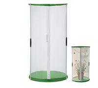 Joygoodta Foldable Butterfly Habitat, Clear Cylindrical Mesh Butterfly Enclosure with Zipper Top for Easy Access, Tent Cover for Insect Observation & Plant Protection