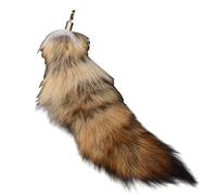 Joygoodta Fox Tail 16inch Decorative Furry Tail Keychain with Clasp for Key Handbag Bag Cosplay Therian Brown