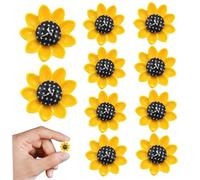 Joygoodta Fridge Magnets, 10PCS 3D Sunflower Refrigerator Magnets, Resin Cute Fridge Decorative Stickers for Whiteboards, Maps and Other Magnetic Items Refrigerator