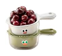 Joygoodta Fruit Washing Bowl with Strainer, 2PCS Plastic Vegetable Washing Basket with Handle, for Mini Berry Tomato Grape