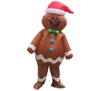 Joygoodta Gingerbread Man Costume Inflatable Gingerbread Costume for 5.2-6.2ft Adults Fun Christmas Decoration for Cosplay Party