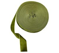 Joygoodta Green Velvet Ribbon, Green Velvet Ribbon 1 Inch Single Side, Satin Retro Christmas Wrapping Paper for Hair Bows, Choker, Cafts, Bouquet, Light