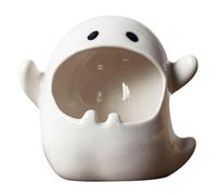 Joygoodta Halloween Candy Dish Halloween Candy Bowl Funny Ghost Shape Dish Ceramic Ghost Decor for Trick or Treat Bowl, Candlestick, Ashtray 4.7x4.5 inch
