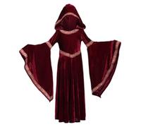 Joygoodta Halloween Costume Women, Medieval Women Red Riding Hood Cape Retro Court Vampire Witch Costume for Halloween Party Performance M