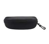 Joygoodta Hard Sunglasses Case Plush-Lined Zipper Closure Oxford Sunglasses Case 7x3x2 Inch Curved Portable & Protective Eyeglasses Holder with Clip, Black Holder