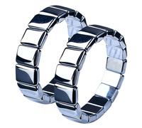 Joygoodta Hematite Bracelet 2Pcs Grounding and Calming Beaded Stone Bracelet Unisex Inspirational Hematite for Luck Wealth