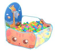 Joygoodta Kids Pop-Up Ball Pit, Foldable Foam Ball Pit with Basketball Hoop, Sturdy Tear-Resistant Toddler Playhouse, Balls Not Included, Blue