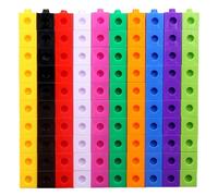 Joygoodta Maths Cubes, Maths Cubes 100Pcs Number Blocks, Plastic Counting Educational Toys, 10 Colors Number Blocks Toys with 18 Sheets Question Cards for Kids Age 3+
