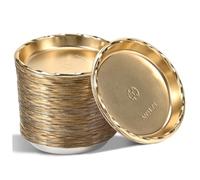 Joygoodta Mini Cake Boards 50Pcs 3" Round Gold Paper Plates for Dessert Food Grade Decorative Small Cake Stand Wedding Birthday Party Home