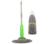 Joygoodta Mops for Floor Cleaning, 2 in 1 Microfiber Drying Mop with 1 Extra Refill & 18 Inch Head, Hands-Free Wringing & Absorbent for Home