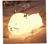 Joygoodta Night Light for Kids 7-Color Change Cute Elk Soft Silicone Animal Night Light Rechargeable Kids Lamp Eye-Caring Nightlight for Girls and Boys