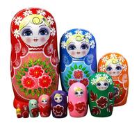 Joygoodta Russian Nesting Dolls, Russian Nesting Dolls 10PCS/Set Wooden Stacking Matryoshka Doll for Children Kids Adults Home Shelf Decor