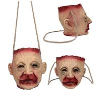 Joygoodta Scary Halloween Decorations Bloody Life-Size Realistic Latex Severed Head Prop Scary Halloween Bucket Handbag for Candy, Cookies, Small Treats