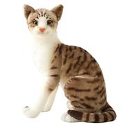 Joygoodta Siamese Cat Plush, Striped Cat Plush 13.8 inch Cute Realistic Sitting Stuffed Animal Soft Kitty Doll for Kids Style 1