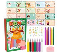 Joygoodta Squeegee Art Kit for Kids, 35Pcs Rainbow Squeeze Art Kit, Magic Scratch Paper Artist Set DIY Postcards Scratch Arts Party Favors, Green