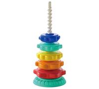 Joygoodta Stack and Spin Toy, Stack and Spin Toy 6-Layer Rainbow Ring Spinning Stacker Baby Rainbow Tower ABS Plastic No-Burrs Spinning Stacking Educational Stacking Toys for Toddlers 1-3