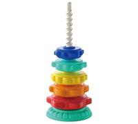 Joygoodta Stack and Spin Toy, Stack and Spin Toy 6-Layer Rainbow Ring Spinning Stacker Baby Rainbow Tower ABS Plastic No-Burrs Spinning Stacking Educational Stacking Toys for Toddlers 1-3