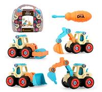 JoyGrow Take Apart Toys Truck 4 Types DIY Construction Vehicles STEM Learning Building Toys Age 3+ for Kids Boys Girls (Multicolor)