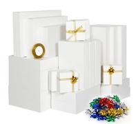 joyhalo 24 Pack Gift Boxes with Lids for Presents - White Small Large Chritsmas Gift Boxes Bulk for Clothes with Ribbon and Flowers, Assorted Sizes for Wrapping Gifts, Shirt, Gift Wrapping Supplies