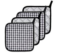 Joyhalo 4 Pack Pot Holders for Kitchen,Cotton Oven Holder with Great Heat Resistance,Non Slip Hot Pads for Kitchen Clearance,Black Buffalo Plaid