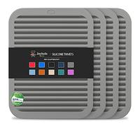 Joyhalo 4 Pack Silicone Trivets for Hot Pots and Pans,480℉ Heat Resistant Trivets for Hot Dishes,Hot Pads for Countertop,Kitchen Potholders,Grey