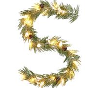 Joyhalo 6 FT Faux Real Touch Cedar Garland Artificial Realistic Hobby Lobby, Prelit Cedar Garland with Lights Battery Operated for Mantle, Stairs Railing