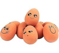 JOYHAPPST 5 PCS Expression Dog Egg Toy, Rubber Bouncing Egg Puppy Chew Toy for Teeth Cleaning