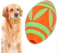 JOYHAPPST Bjxy Silicone Pet Rugby Toy, Luminous Soccer Toy, Interactive Teeth Cleaning Chew Toy With Power Function For Pet Dogs (orange)