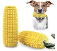 JOYHAPPST Dog Toothbrush, Corn Shape Chew Toy With Cotton Yarn, Durable Rubber Toothbrush For Cleaning Puppy Teeth, Chew Toy 14.5 * 5.5cm