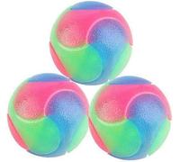 JOYHAPPST Flashing Elastic Ball Light Up Dog Balls Glow in The Dark, Interactive Pet Toys, Rubber Chew Ball Toy Safe for Puppy, Cats, Dogs 3Pcs