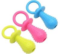 JOYHAPPST pet babies toy rubber puppy dog cat babies molar tooth cleaning toy with bell insided (random color)