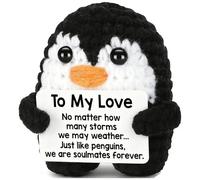JoyHaus Handmade Crochet Positive Penguin Plush - to My Love Companion for Birthday, Anniversary, Valentine’s Gift Boyfriend Girlfriend Wife Husband