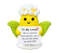 JoyHaus Positive Corn Emotional Support Plush - Handmade Crochet Stress Relief Gift for Women, Men, Friends - Perfect Christmas, Birthday, Fall Thanksgiving Decor & Daily Encouragement (To My Love)
