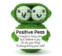 JoyHaus Positive Cute Peas Emotional Support Plush - Handmade Crochet Stress Relief Gift for Women, Men, Coworkers & Friends, Birthday, Fall Thanksgiving Decor & Daily Encouragement (Positive)