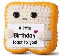 JoyHaus Unique Crochet Birthday Toast Surprise - Funny Keepsake Gift for Women, Men, Mom, Dad, Friends
