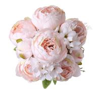 JOYHAZE 1 Pack Artificial Peony Bouquet, 19'' Silk Big Peonies Faux Flowers with Buds for Wedding Home Party Office Decor, Table Centerpieces, DIY Floral Arrangements, Spring Pink